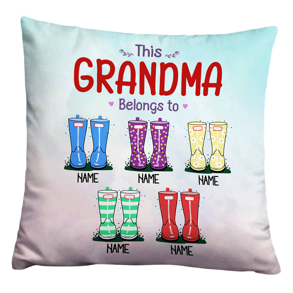 Personalized Mom Grandma Nanny Son Daughter Grandson Granddaughter Family Welly Boot Pillow - Thegiftio