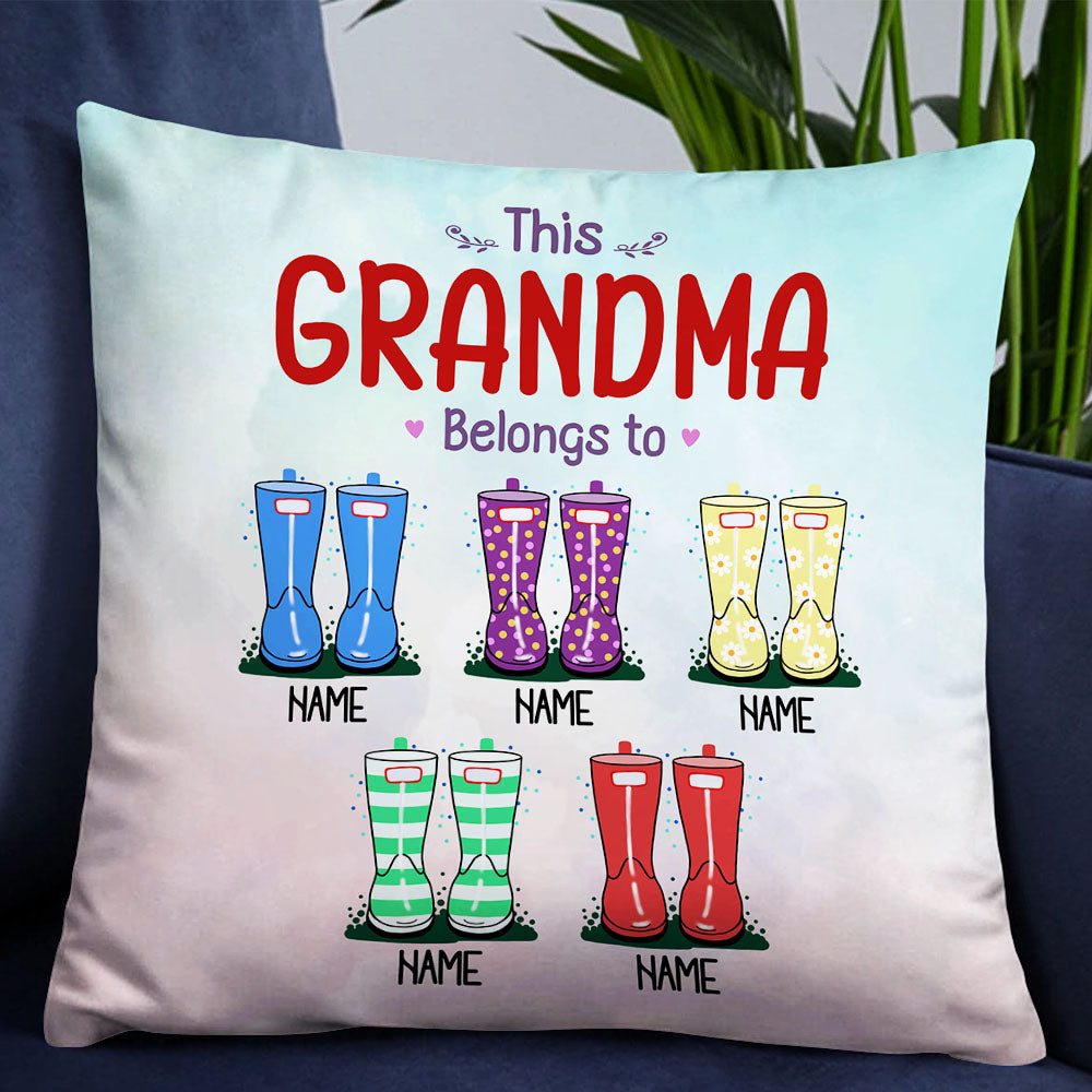Personalized Mom Grandma Nanny Son Daughter Grandson Granddaughter Family Welly Boot Pillow