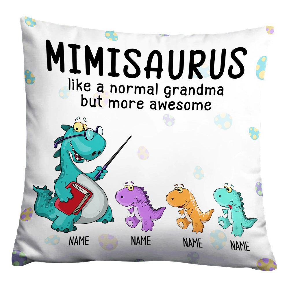 Personalized Mom Grandma Grandson Granddaughter Mimisaurus Pillow - Thegiftio UK