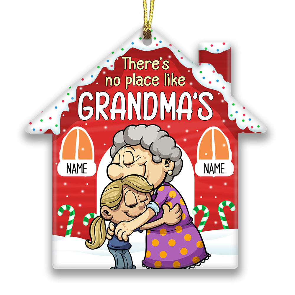 Personalized Grandma Grandson Granddaughter Christmas House Ornament - Thegiftio