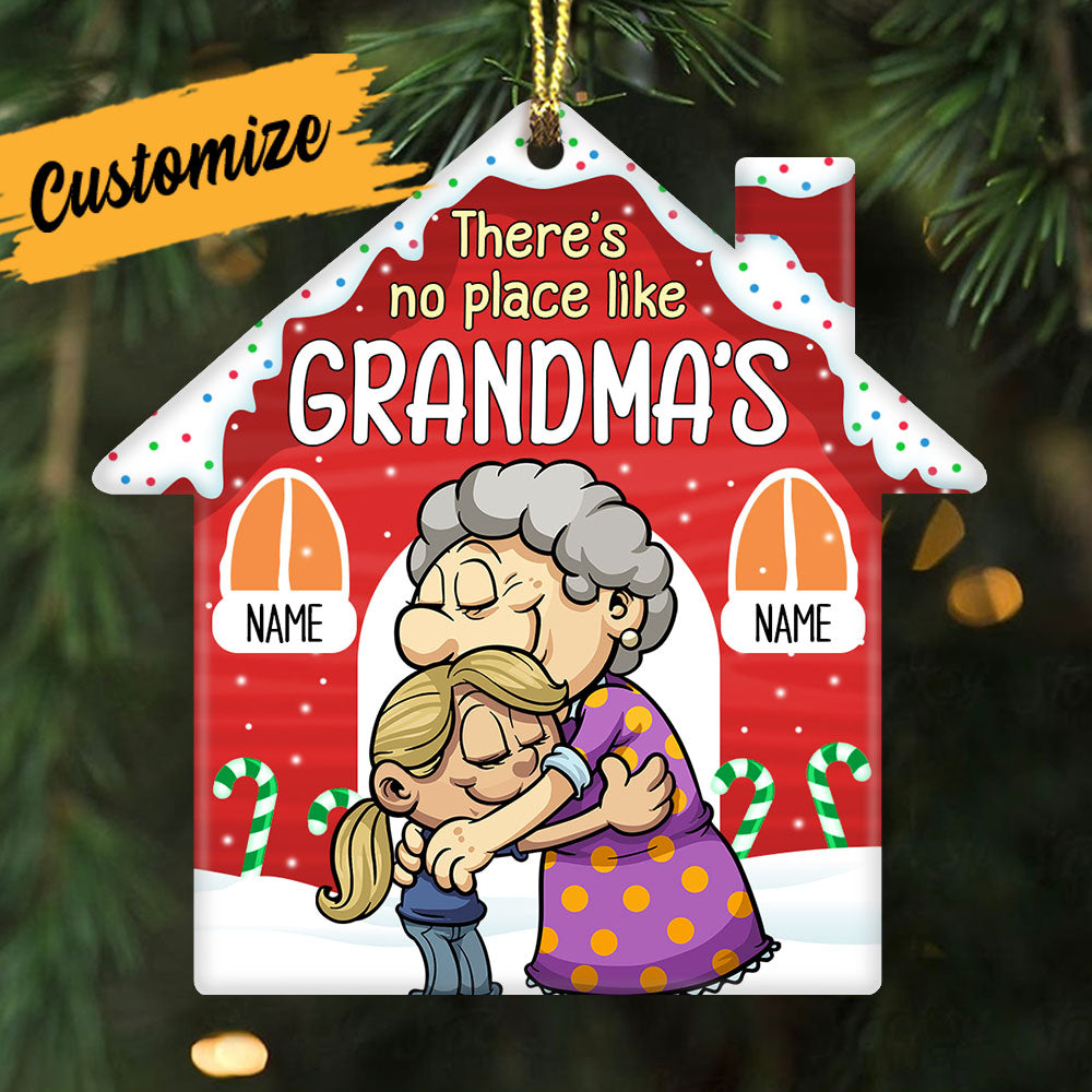 Personalized Grandma Grandson Granddaughter Christmas House Ornament