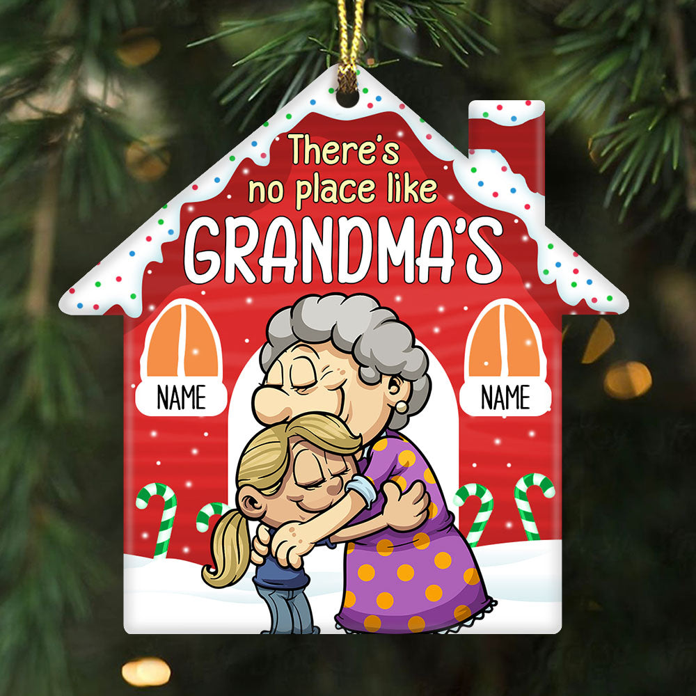 Personalized Grandma Grandson Granddaughter Christmas House Ornament