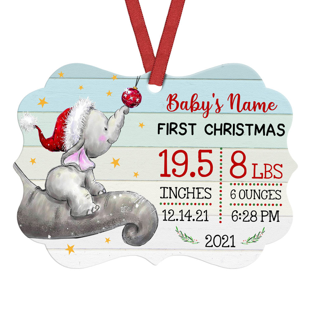 Personalized Elephant Baby First Christmas Benelux Ornament - Thegiftio UK