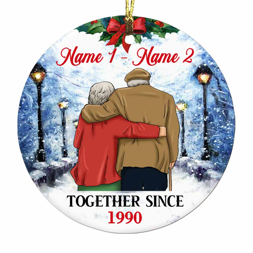 Personalized Couple Together Since Circle Ornament - Thegiftio UK