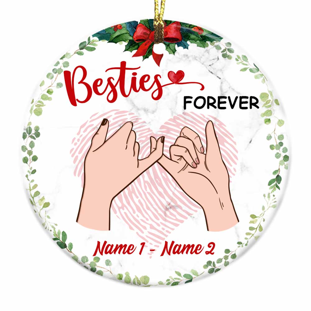Personalized Gift For Best Friend, Besties Gift, Friends Sisters Christmas Circle Ornament - Thegiftio