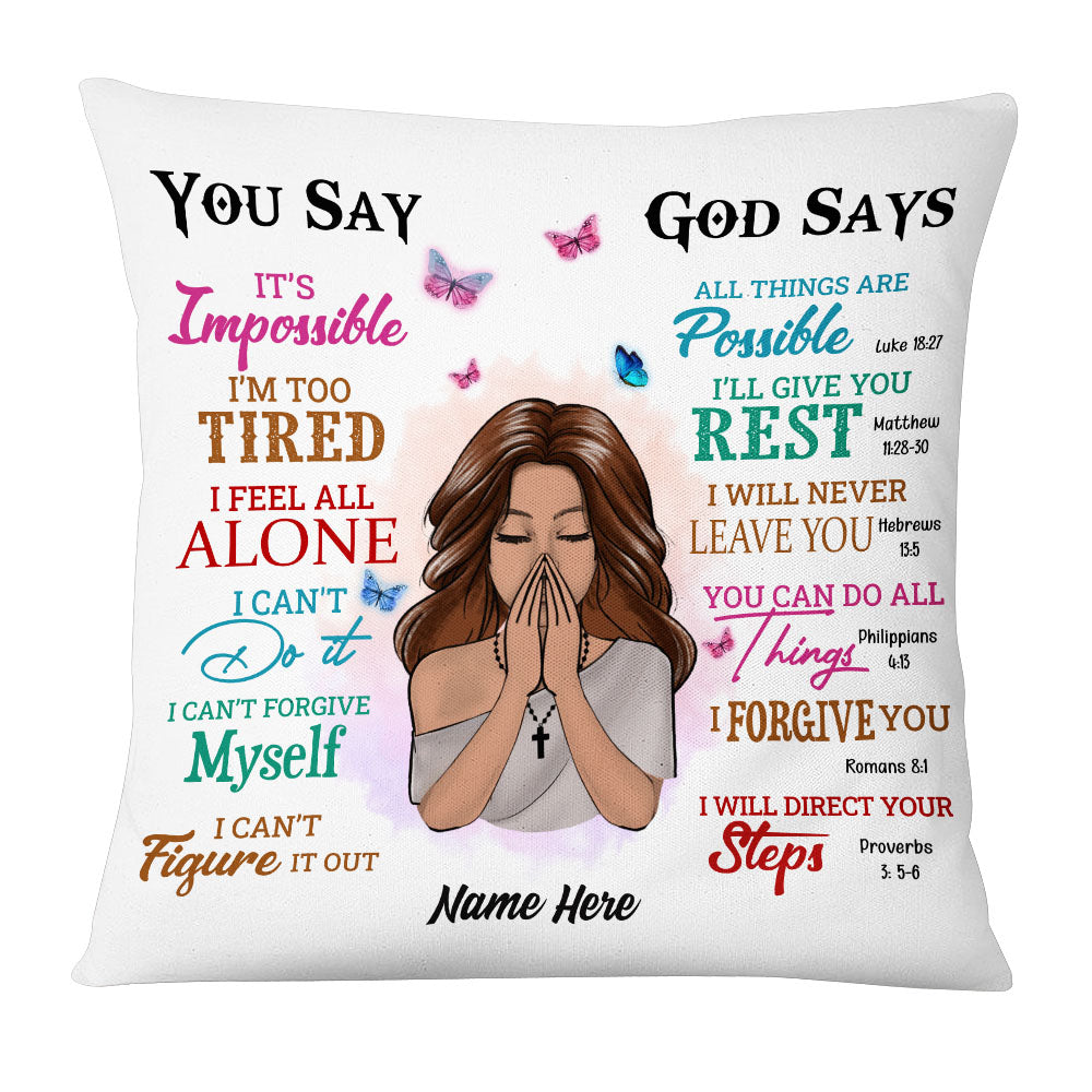 Personalized God Says You Are Pillow - Thegiftio UK