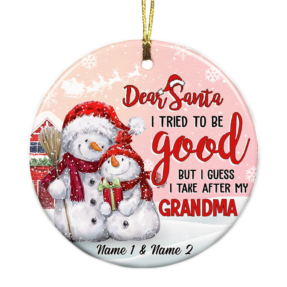Personalized Mom Grandma Granddaughter Grandson Daughter Son Circle Ornament - Thegiftio UK