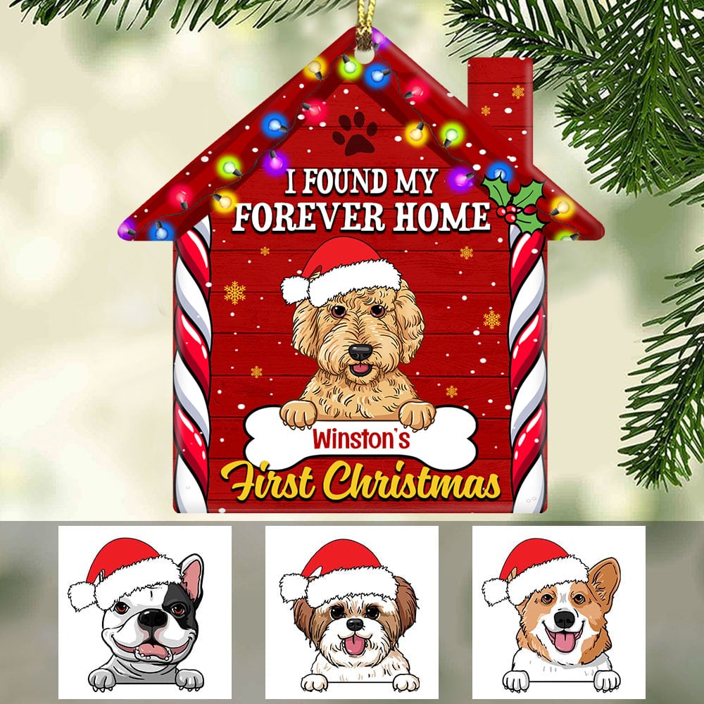 Personalized Dog First Christmas House Ornament