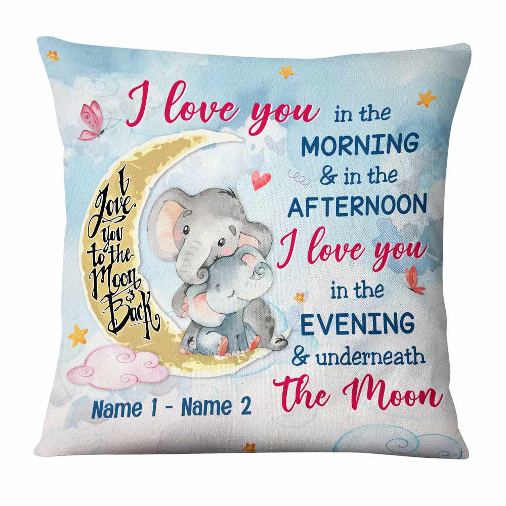 Personalized Elephant Mom Grandma Pillow - Thegiftio UK