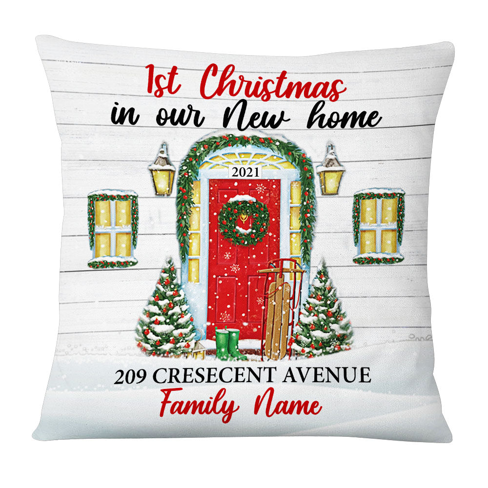 Personalized Family Couple First Christmas New Home Pillow - Thegiftio UK