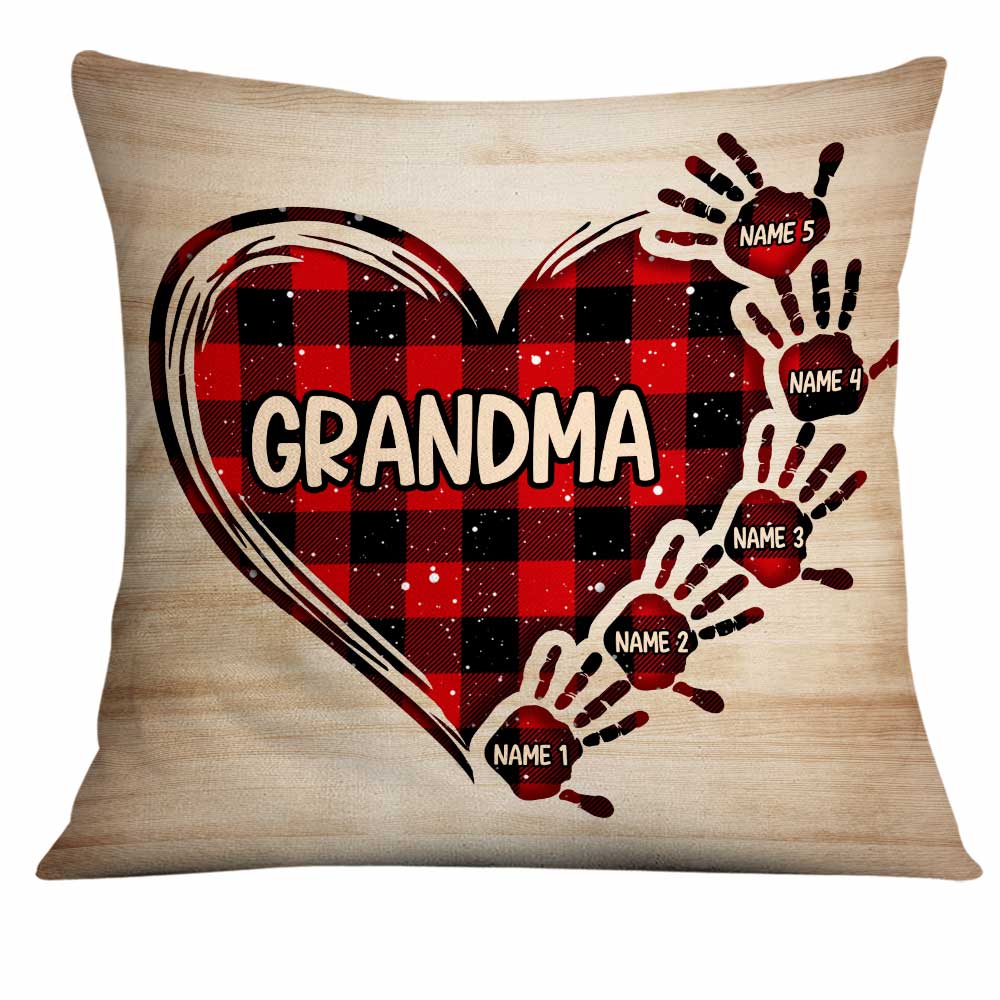 Personalized Mom Grandma Handprint Pillow - Thegiftio UK