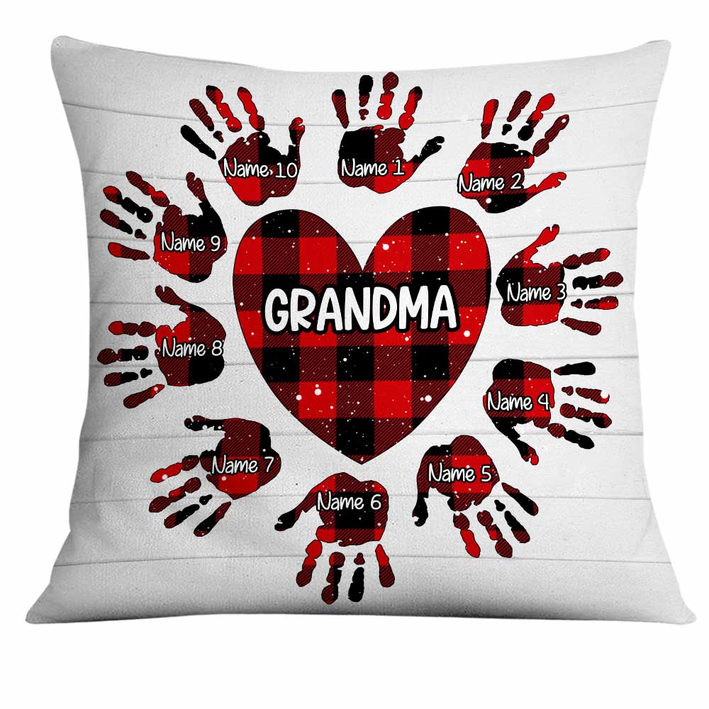Personalized Mom Grandma Handprint Pillow - Thegiftio UK