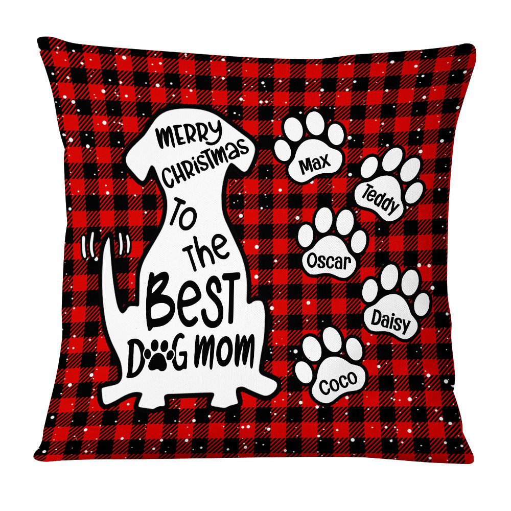 Personalized Merry Christmas Mom Dad Dog Pillow