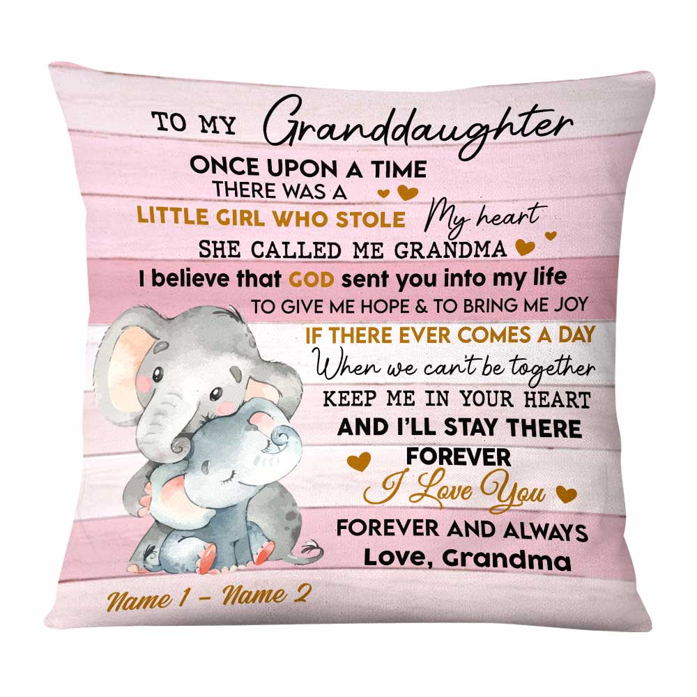 Personalized Elephant Mom Grandma Granddaughter Grandson Pillow - Thegiftio UK