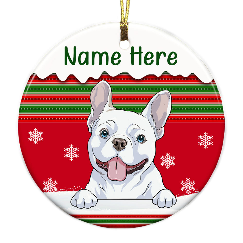 Personalized Christmas Gift For Dog Lovers, Dog Mom Dog Dad, Dog Christmas Circle Ornament - Thegiftio UK
