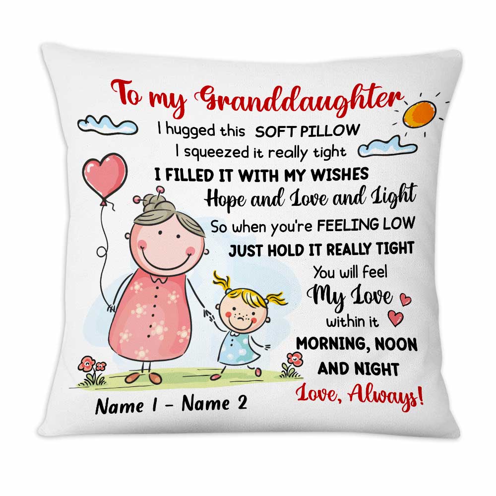 Personalized Grandma Granddaughter Grandson Pillow - Thegiftio UK