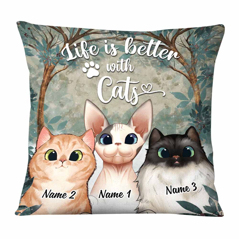 Personalized Life Is Better With Cat Pillow - Thegiftio UK