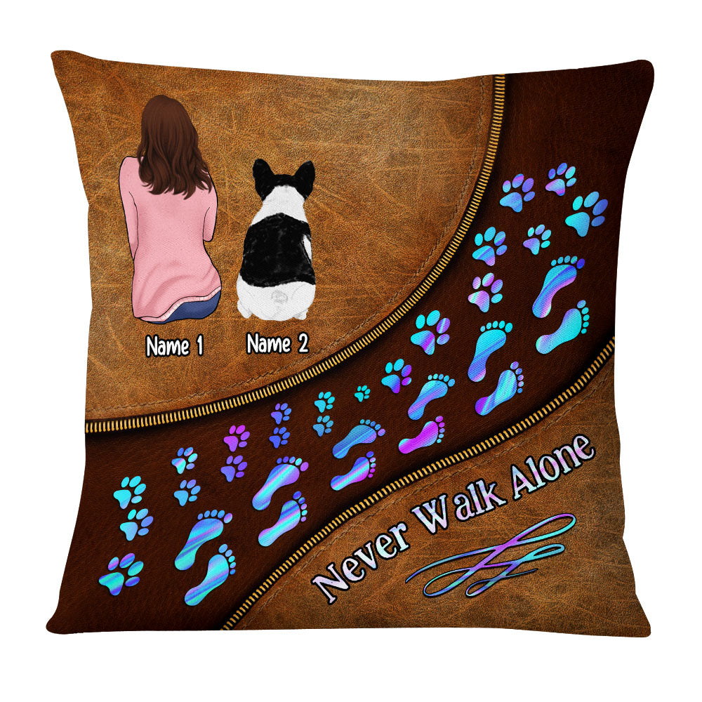 Personalized Dog Mom Never Walk Alone Pillow - Thegiftio UK