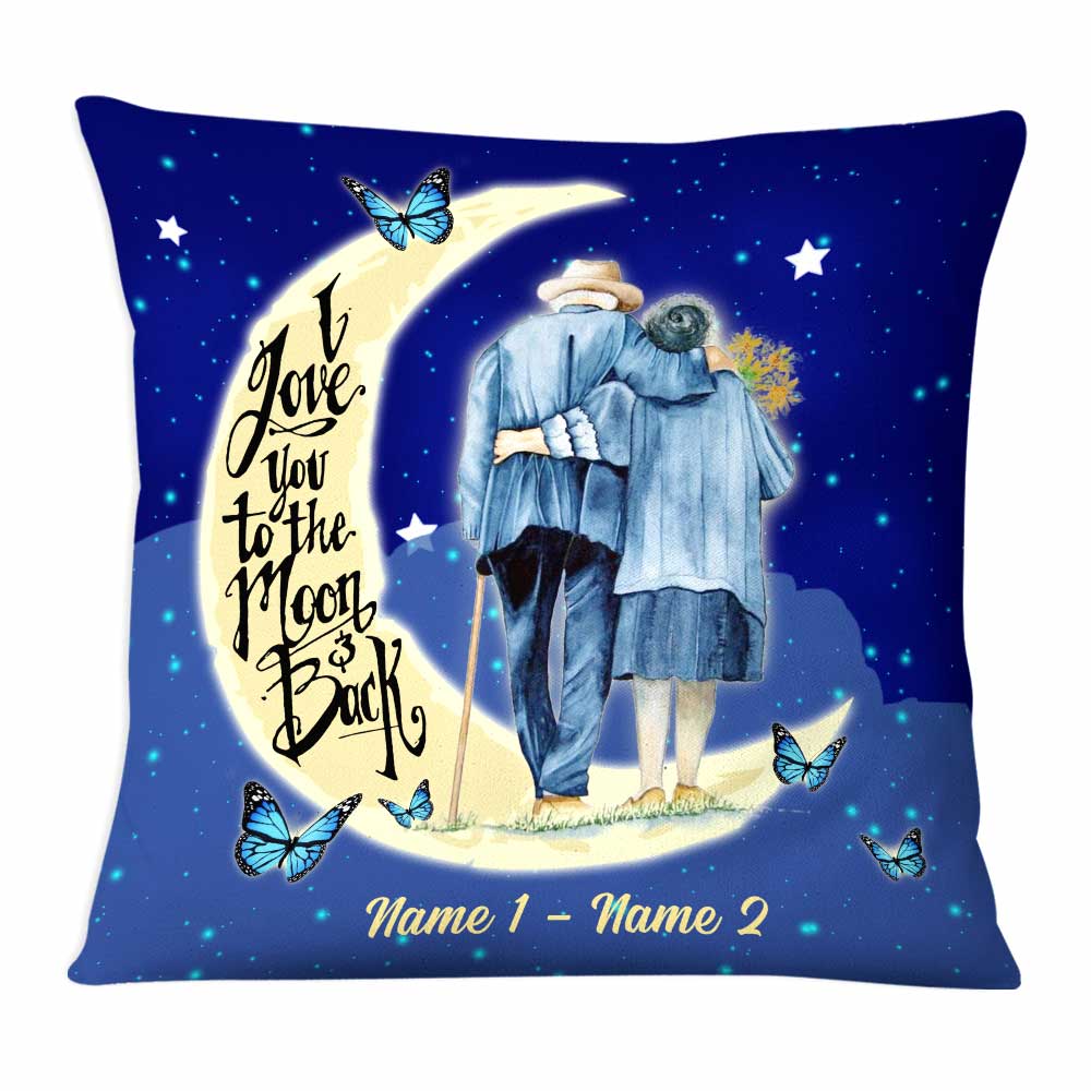 Personalized Couple To The Moon And Back Pillow - Thegiftio UK