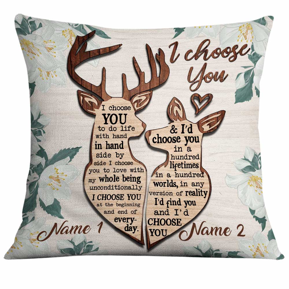 Personalized Deer Hunting Pillow, Couple Gift, Home & Living, Hunting Couple Pillow - Thegiftio UK