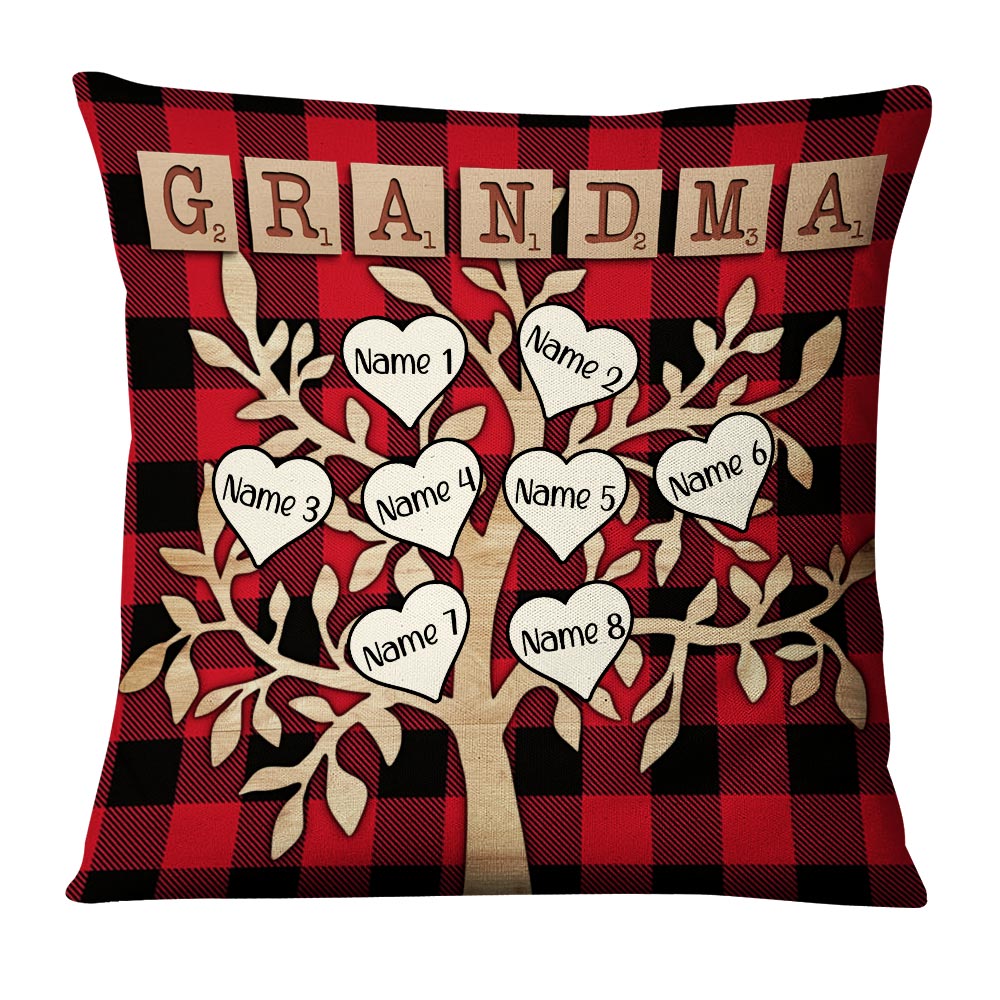 Personalized Mom Grandma Tree Scrabble Pillow - Thegiftio UK