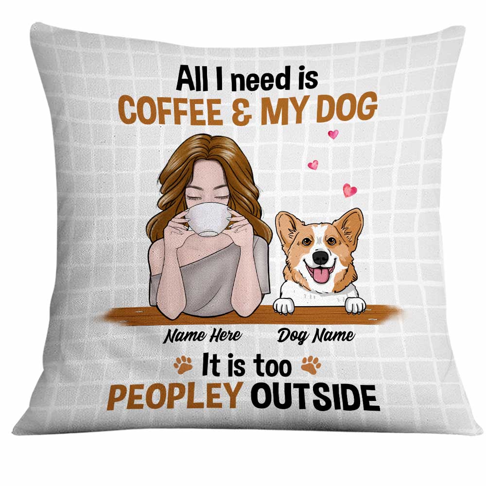 Personalized Dog Coffee Too Peopley Pillow - Thegiftio UK