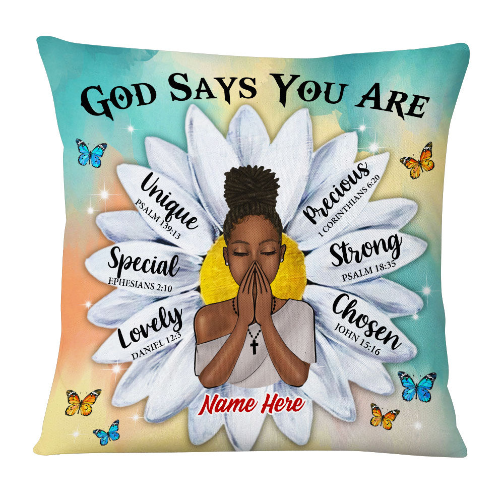 Personalized BWA Girl God Says Pillow - Thegiftio UK