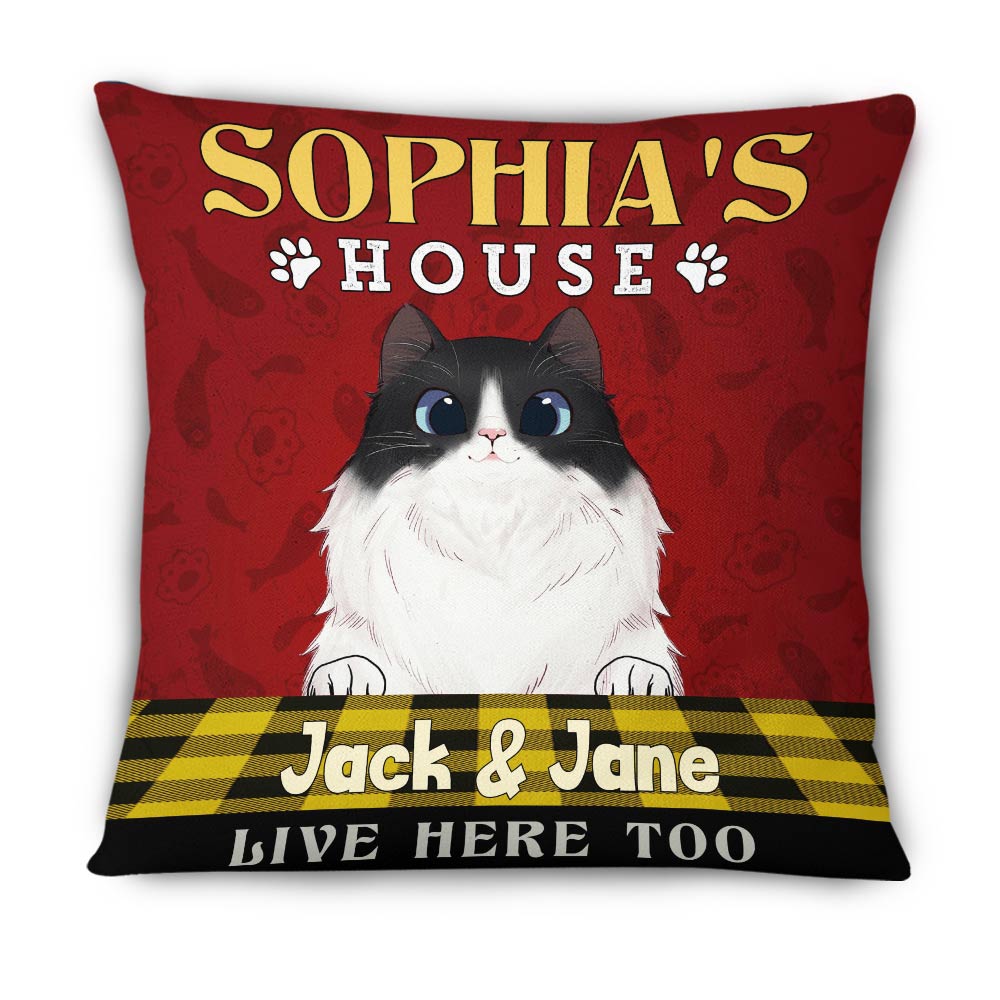Personalized Cat Lover Gift, Funny Cat Gifts, Cat House Pillow - Thegiftio UK