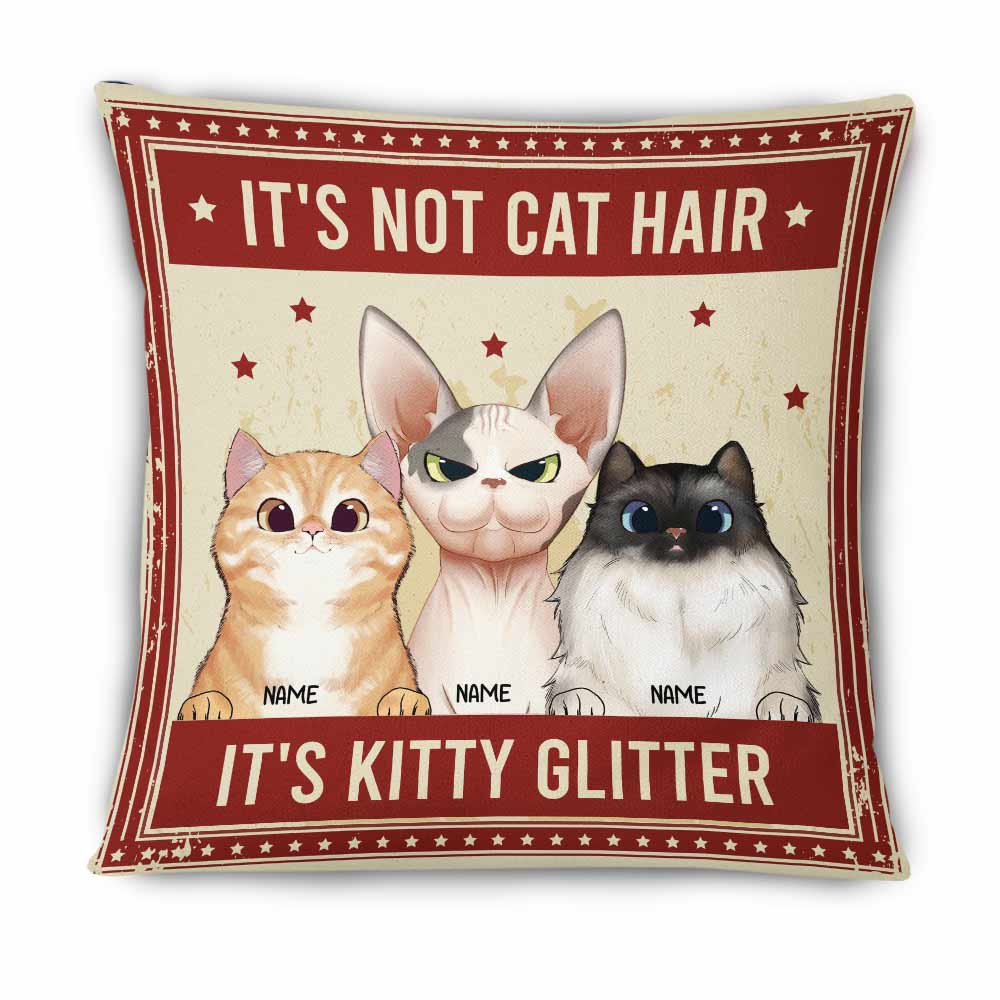 Personalized Cat Lover Gift, Funny Cat, It's Not Cat Hair Pillow - Thegiftio UK