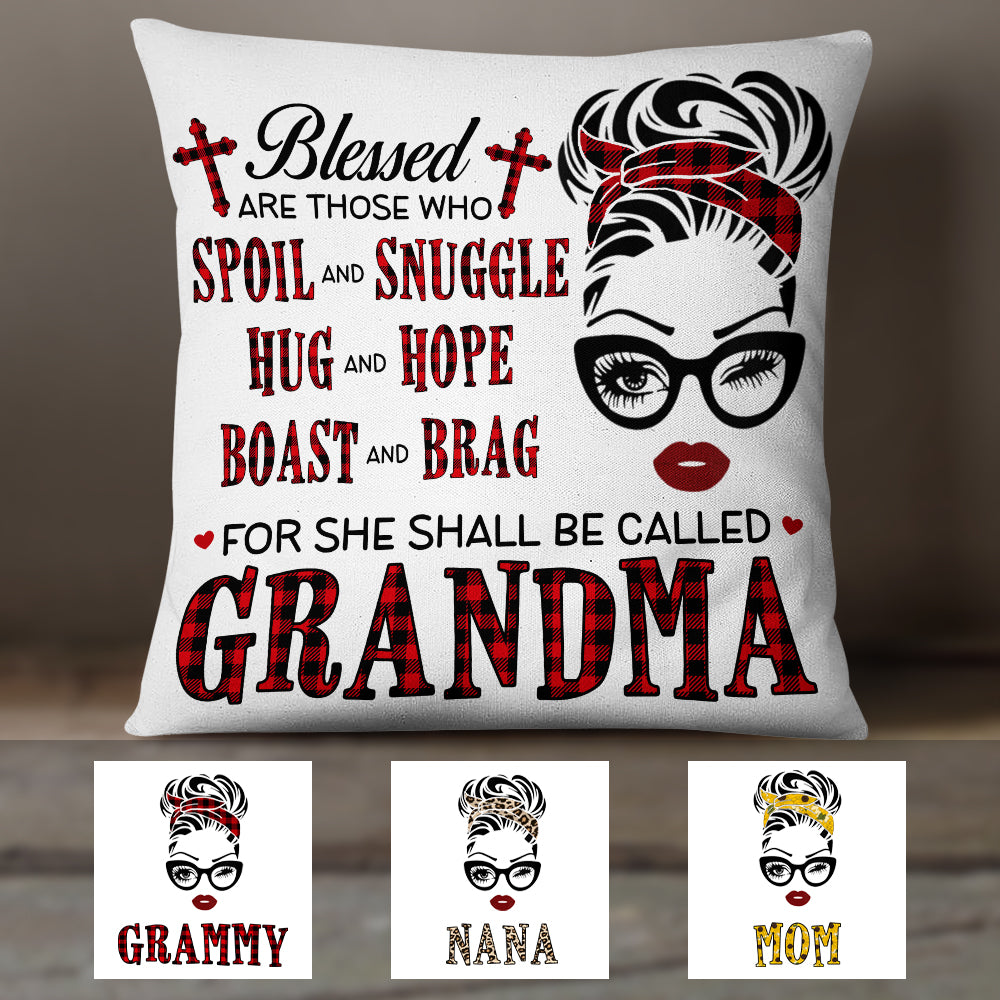 Personalized Blessed Mom Grandma Pillow - Thegiftio UK