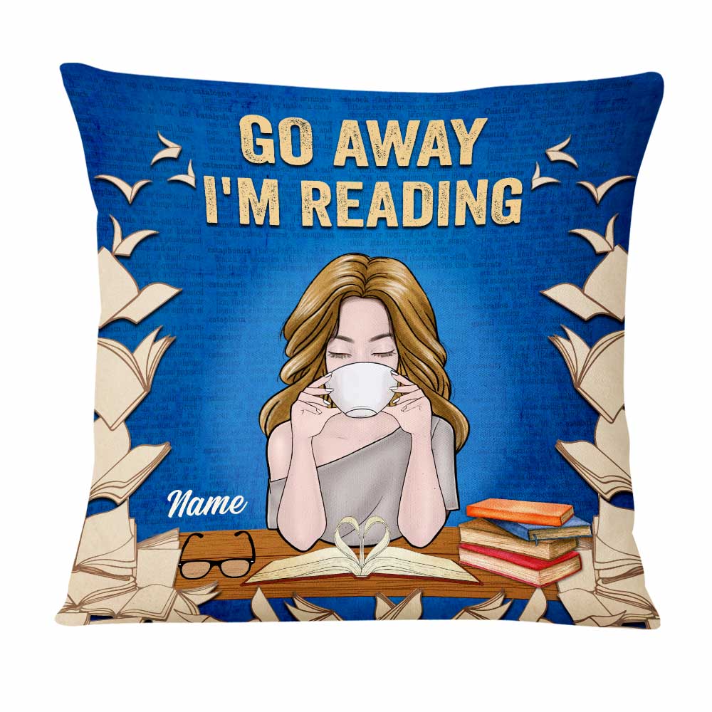 Personalized Gift For Book Lover, Book Girl Reading Pillow