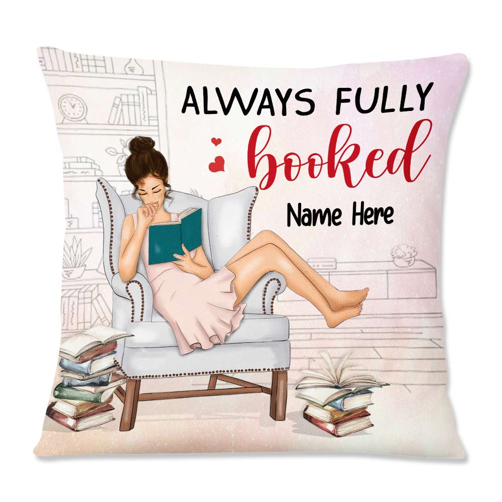 Personalized Book Girl Always Booked Pillow - Thegiftio UK
