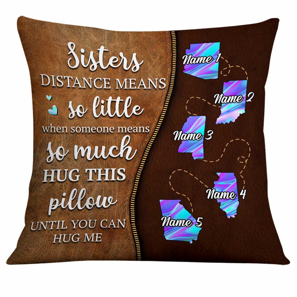 Personalized Friends Sisters Long Distance Pillow - Thegiftio UK