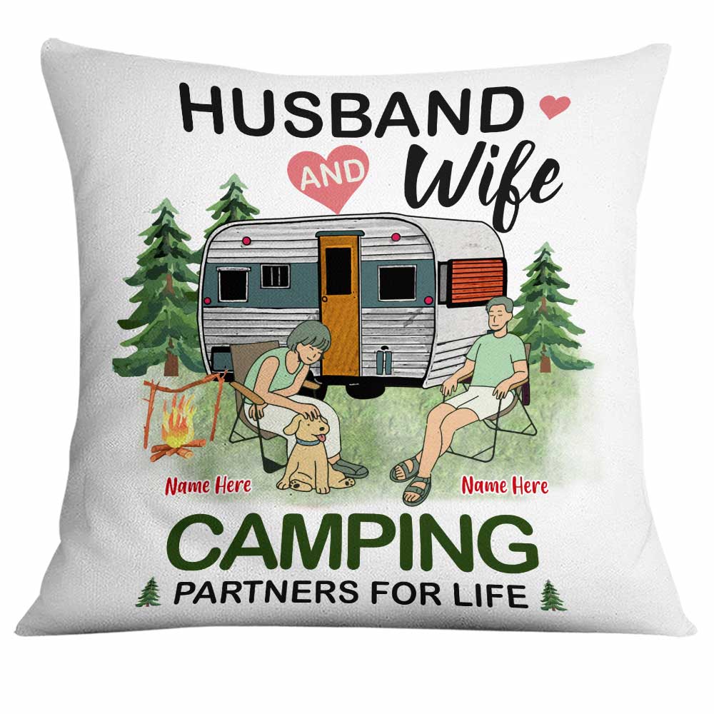 Personalized Couple Camping Partners Pillow - Thegiftio UK