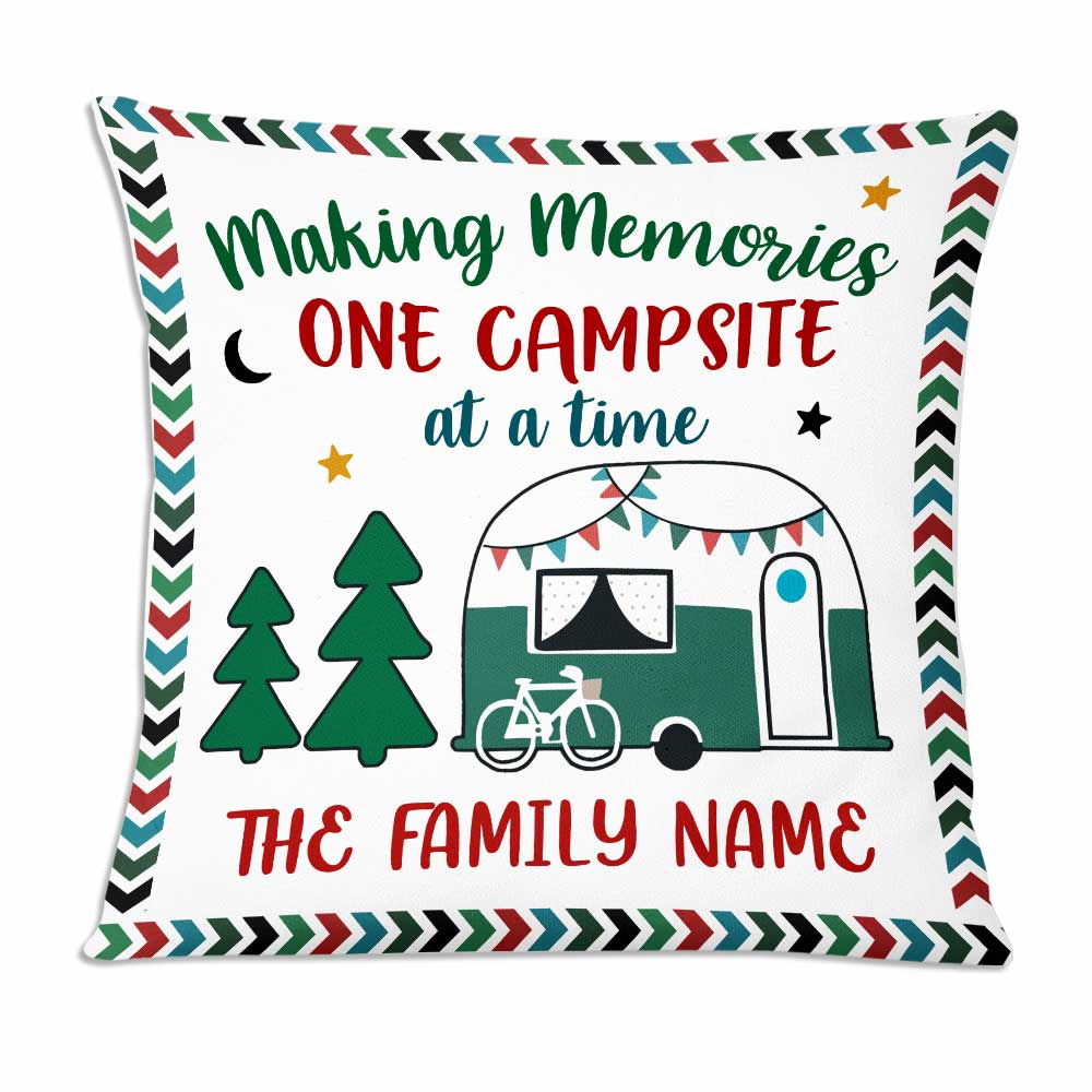 Personalized Making Memories Camping Family Pillow - Thegiftio UK