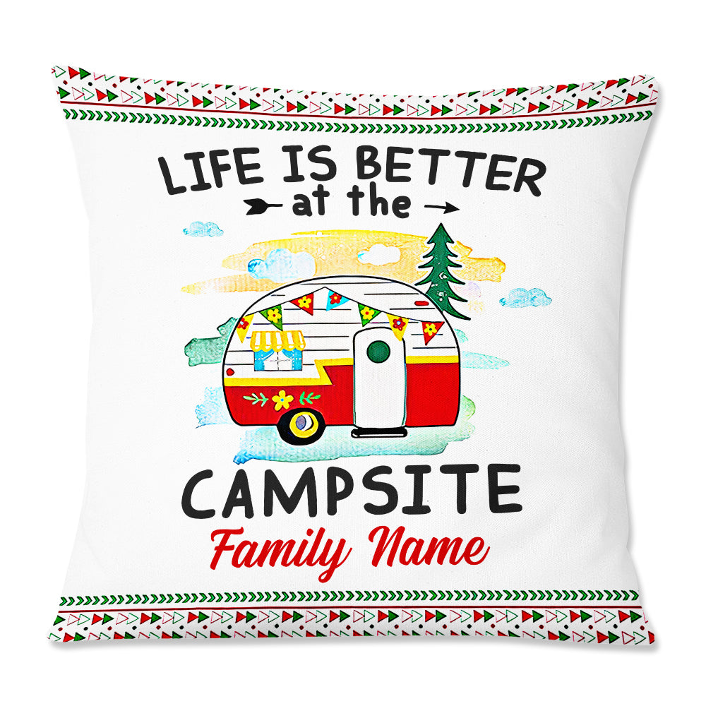 Personalized Camping Life Family Pillow - Thegiftio UK