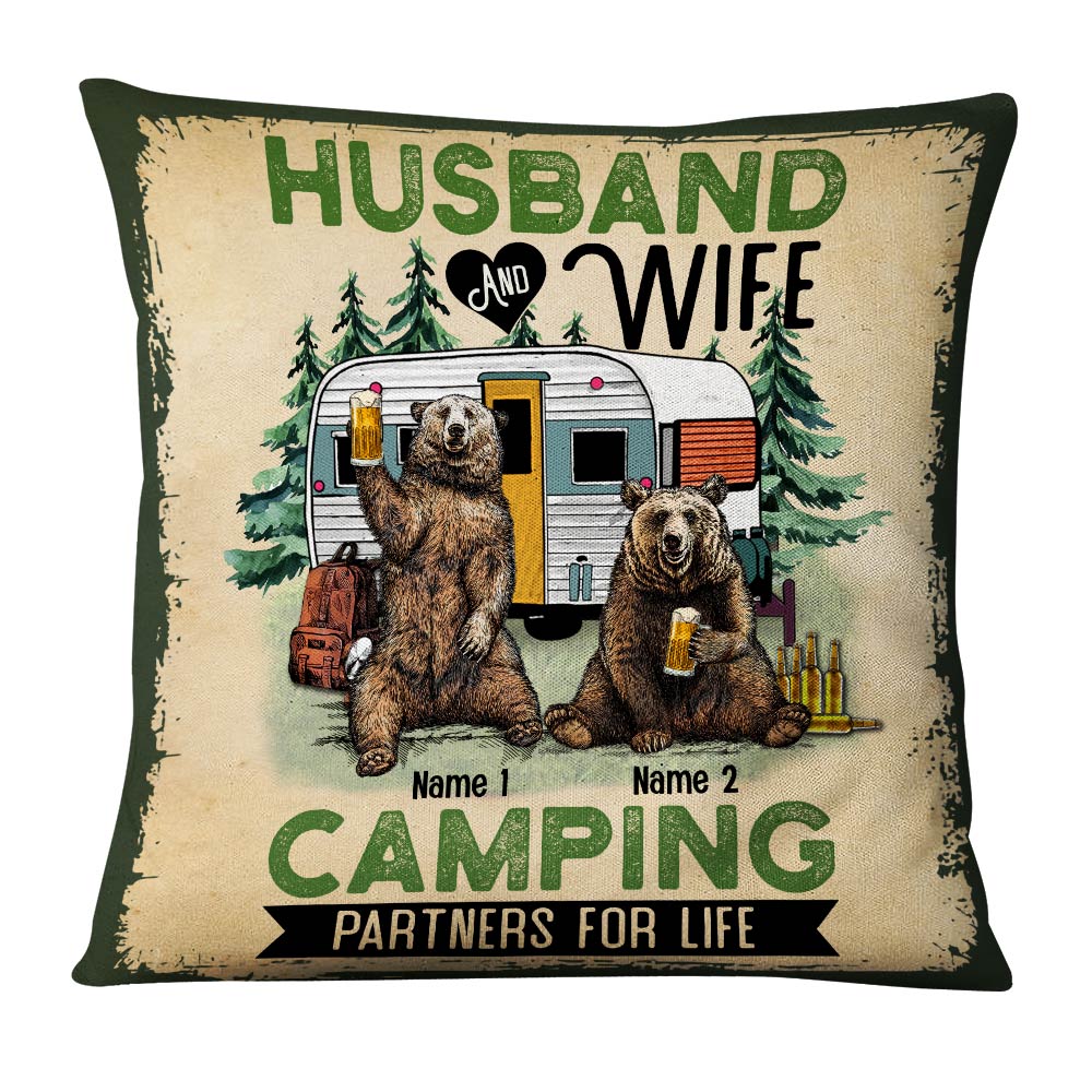 Personalized Camping Couple For Life Pillow - Thegiftio UK