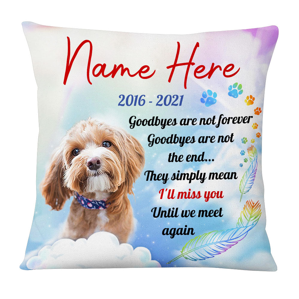 Personalized Dog Memo Photo Until We Meet Again Pillow - Thegiftio UK