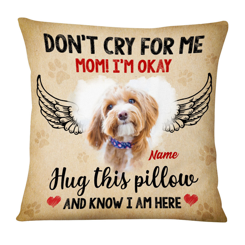 Personalized Dog Memo Photo Hello Goodbye Pillow