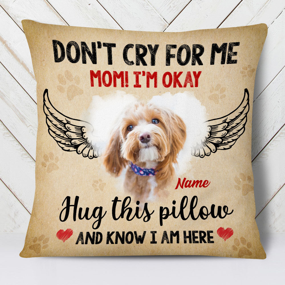 Personalized Dog Memo Photo Hello Goodbye Pillow