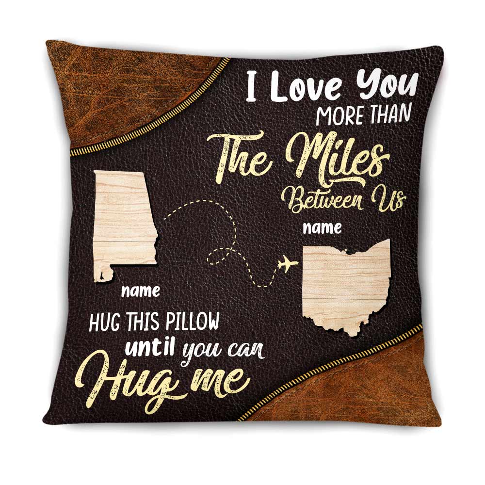Personalized Family Long Distance Map State Pillow - Thegiftio UK