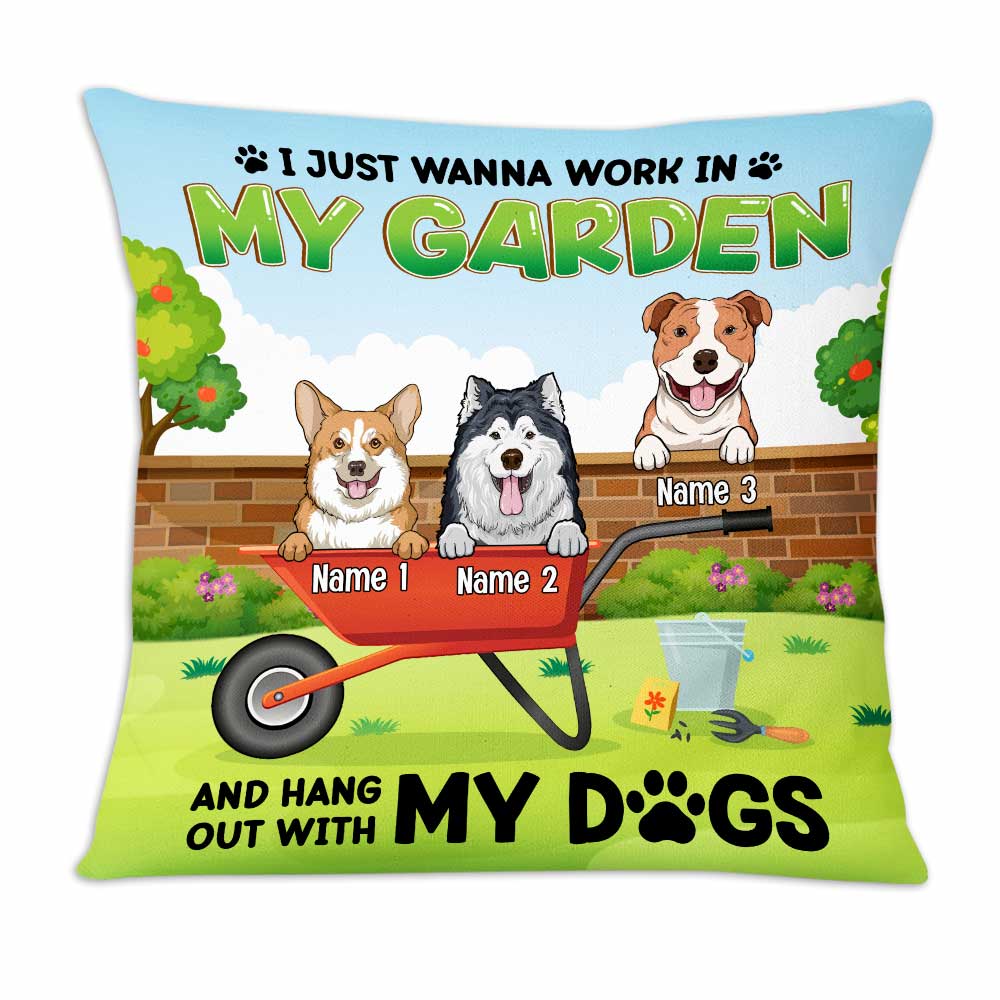 Personalized Garden Lover Gift, Dog Owner Gift, Love Gardening Dog Pillow - Thegiftio UK