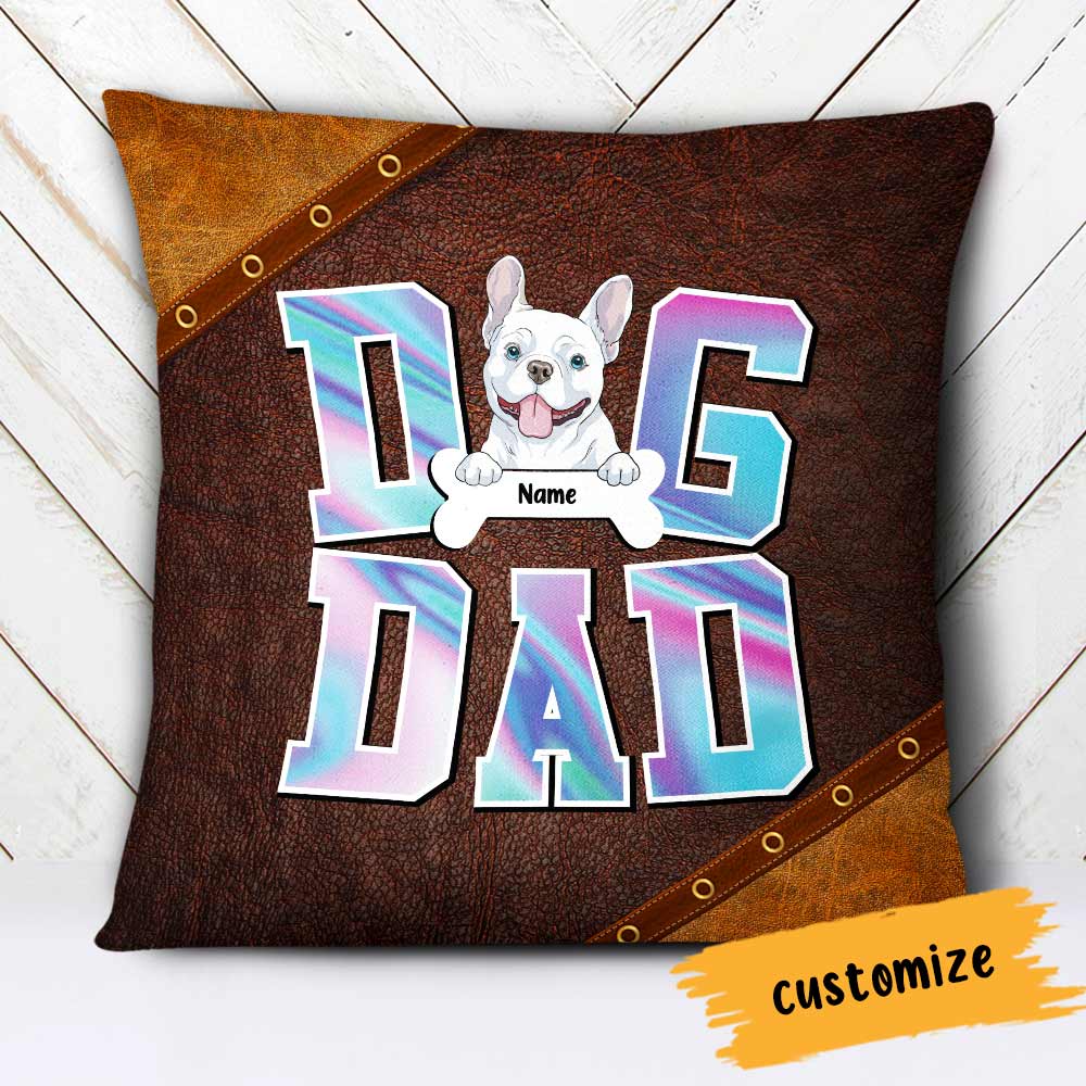 Personalized Dog Papa Gift, Gift For Dad, Father's Day Gift, Dog Dad Pillow