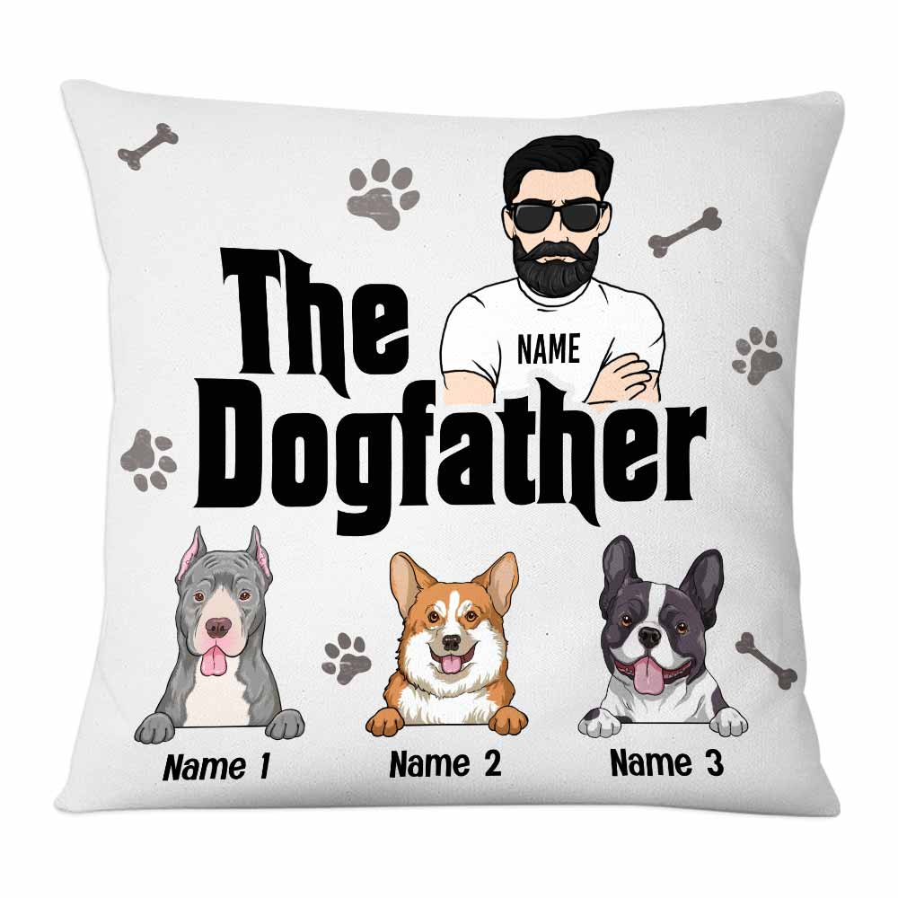 Personalized Fathers Day Gift, The Dogfather Dog Dad Pillow - Thegiftio UK
