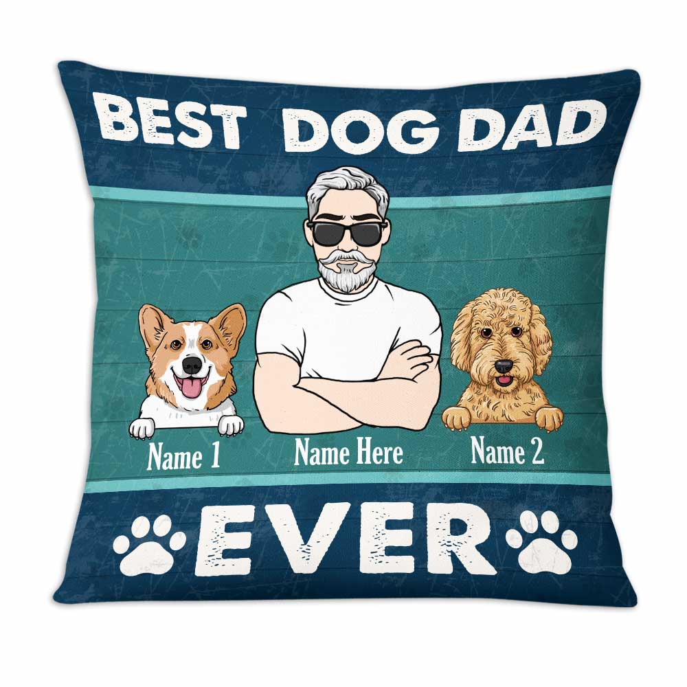 Personalized Dog Lover Gift, Dad Gift, Husband Gift, Dog Dad Gift, Best Dog Dad Pillow - Thegiftio UK