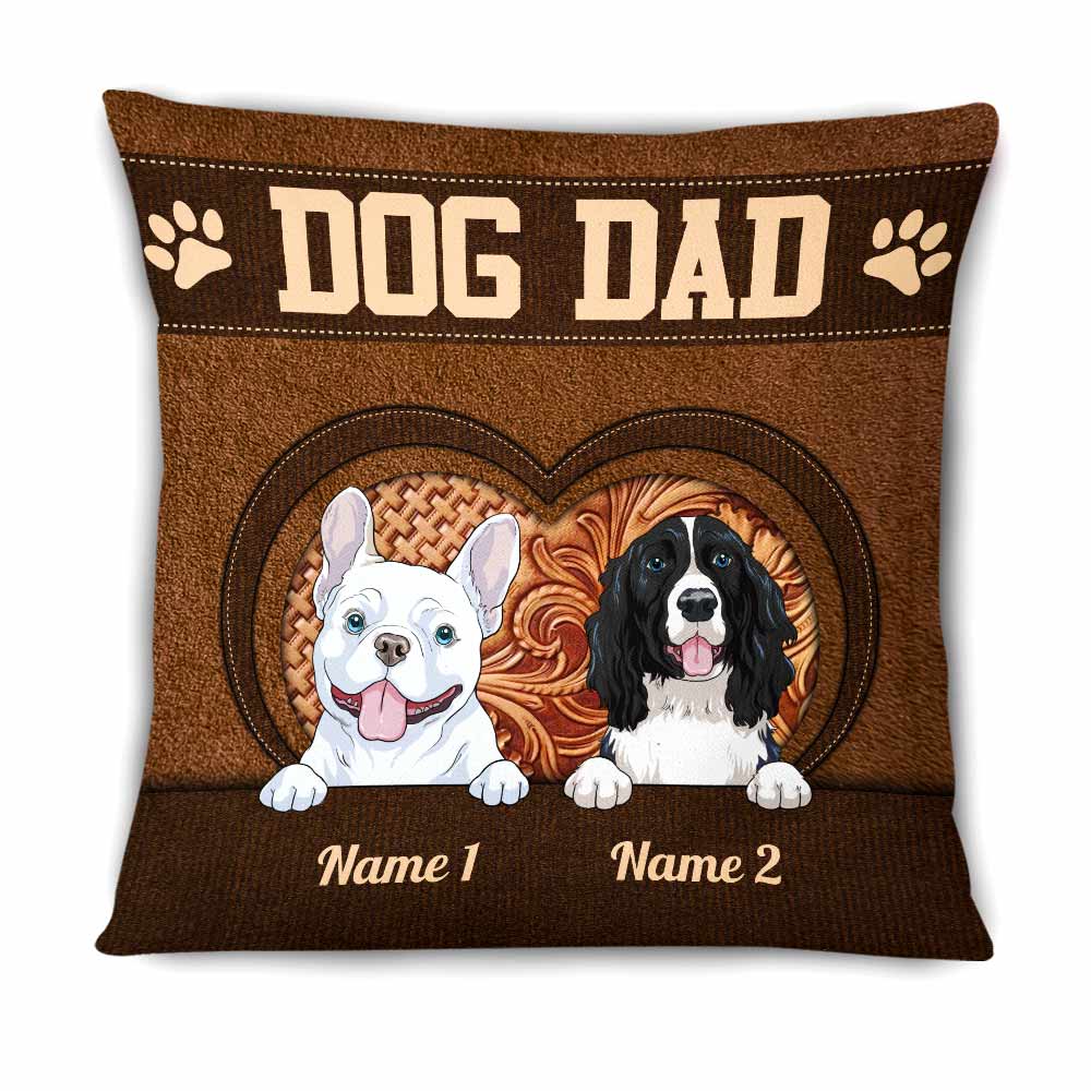Personalized Christmas Gift For Dad Mom Gifts For Dad Lover, Dog Dad Pillow - Thegiftio UK