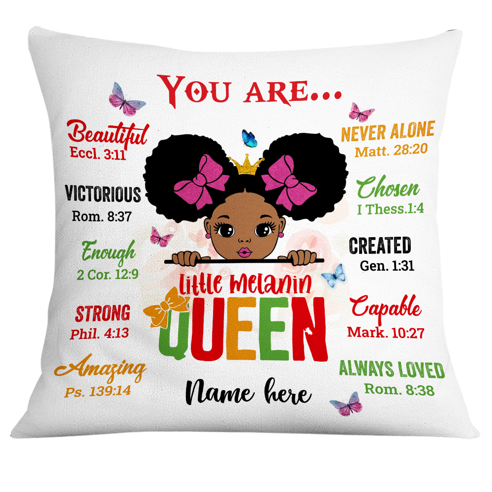 Personalized Black Princess, Little Melanin Queen Pillow - Thegiftio UK