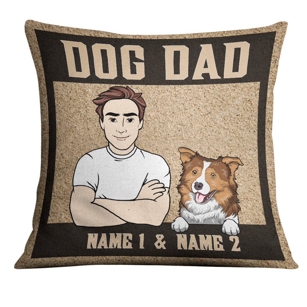 Personalized Dog Lover Fathers Day Gifts, Dog Dad Pillow - Thegiftio UK