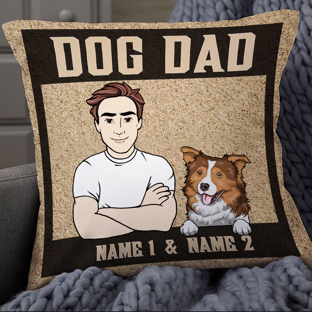 Personalized Dog Lover Fathers Day Gifts, Dog Dad Pillow