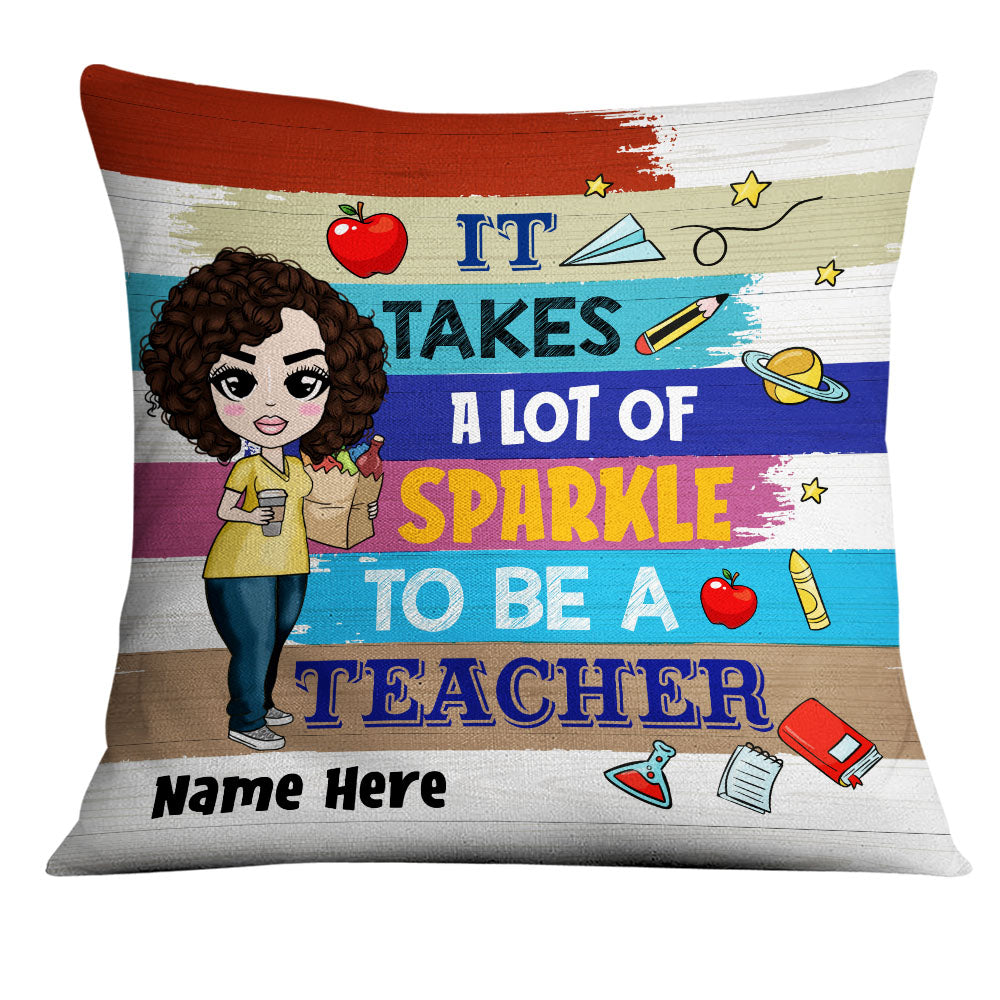 Personalized Proud Teacher A Lot Of Sparkle Pillow - Thegiftio UK